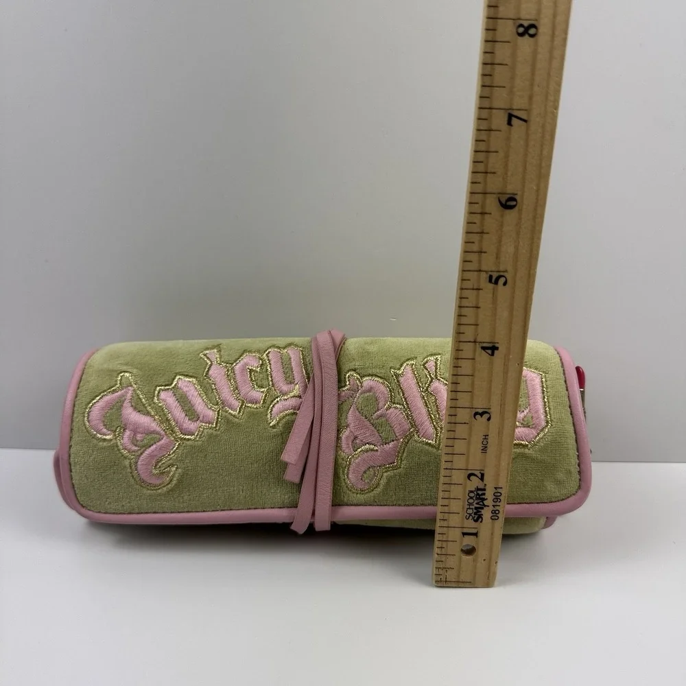 Y2K Vtg Juicy Couture 2pc Velour Cosmetic Organizer Jewelry Roll Bag JUICY BLING